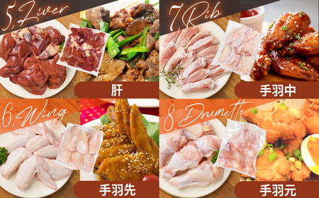 宮崎県産若鶏まるごと3.05kgセット_14-M601_(都城市) 宮崎県産若鶏 真空パック もも切身 むね切身 筋なしささみ 砂肝 肝 手羽先 手羽中 手羽元 肩肉 小肉 骨付きもも