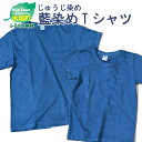 【ふるさと納税】【レビューキャンペーン対象】じゅうじ染め・藍染めTシャツ - ファッション メンズ レディース 大人用 ブルー 半袖 おしゃれ 無地 こなれ感 優しい風合い 男性 女性 WM/WL/S/M/L/XL 綿100％ 送料無料【宮崎県木城町】