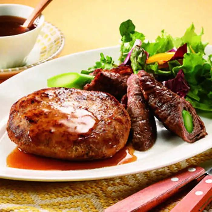 佐賀牛赤身肉スライスと丸福特製ハンバーグ食べ比べセット / 佐賀県 / マルフクフーズ [41AOCS072]