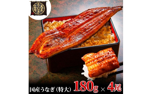 [№5695-1769]うなぎ蒲焼 180g×4尾(720g) うなぎ ウナギ 鰻 蒲焼 蒲焼き冷凍 国産 大五 大五通商 静岡 島田市