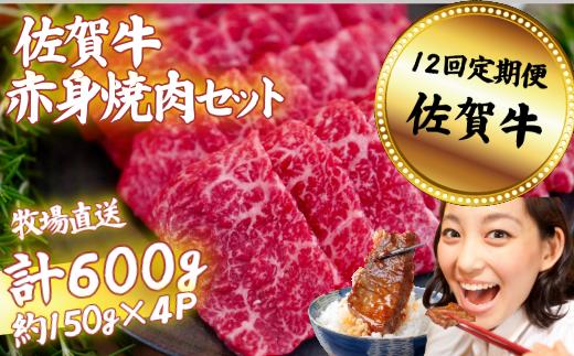 
            【定期便12回】佐賀牛 赤身焼肉セット 600g：C232-006
          