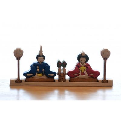 ふるさと納税 河内長野市 おひなさま　親王飾り 木製のパズル 知育玩具