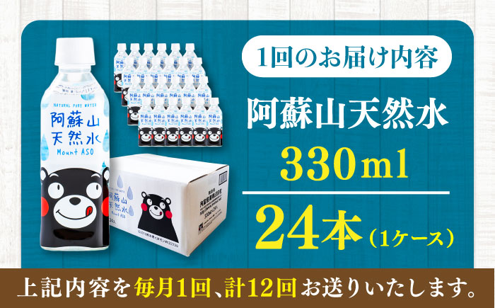 【全12回定期便】阿蘇山天然水 330ml 24本×1ケース 天然水 水 ミネラルウォーター 備蓄 熊本 菊陽町 【丸富産業株式会社】 [BHDG014]