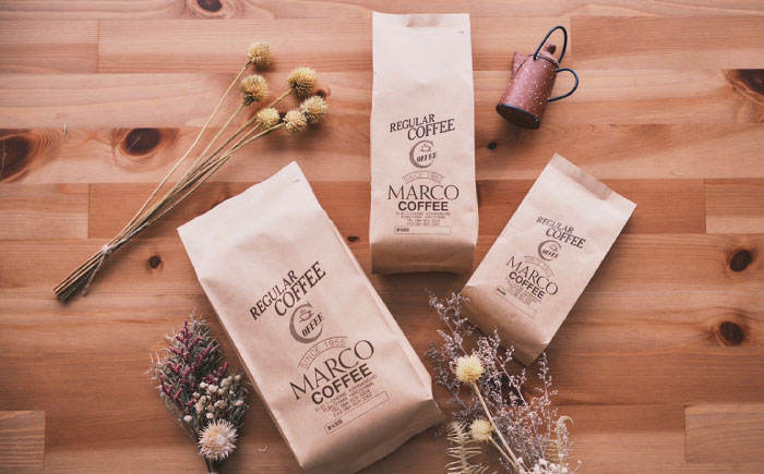 【1955年創業　福山最古の自家焙煎珈琲専門店】マルコ珈琲商会の福山最古ブレンド詰合せ3種計600g（豆）広島県福山市/マルコ珈琲商会 [BABE005]