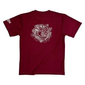 地域限定オリジナルデザインTシャツ（バーガンディー・ドライ素材）男女兼用サイズ サバT 半袖 トップス スポーツ用品【R00231】
