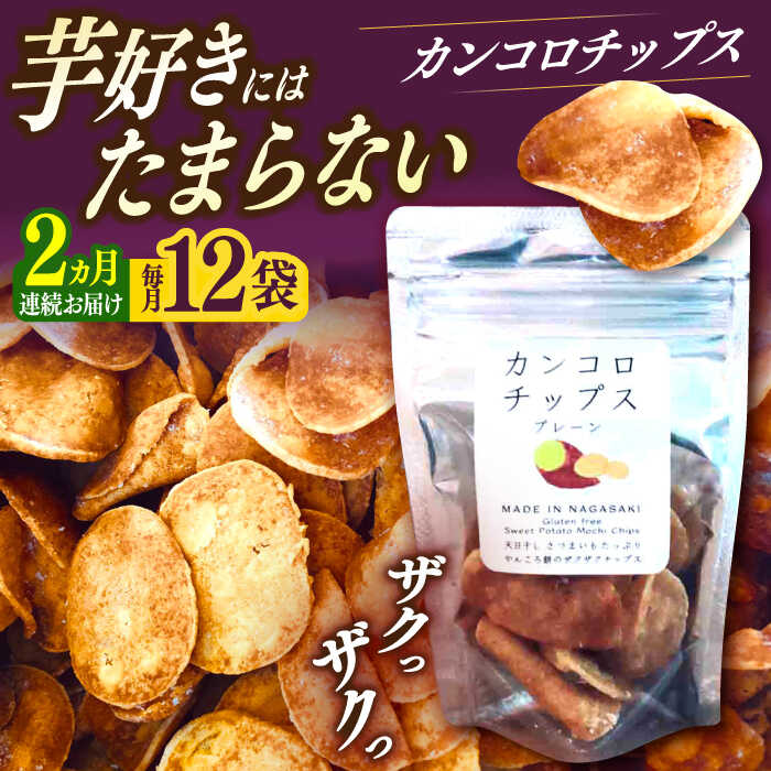 【ふるさと納税】【2回定期便】カンコロチップス　プレーン　小袋　（12袋入り）　しまうま商会　【小値賀町】[DAB063]