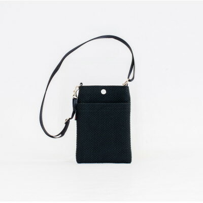 【ふるさと納税】三河木綿刺子織　sasicco スマホショルダー　黒【1684001】