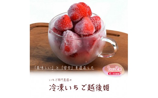 冷凍いちご 越後姫1kg×2袋 6ヶ月定期便 冷凍 イチゴ 苺 果物 フルーツ 定期 新潟 苺の花ことば