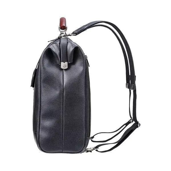 【高島屋選定品】豊岡鞄 YOUTA LIZARD 3way 縦ダレスL (YK3) ブラック / 木和田正昭商店 ダレスバッグ メンズ レディース 縦型 バッグ ショルダー リュック A4ファイル対応