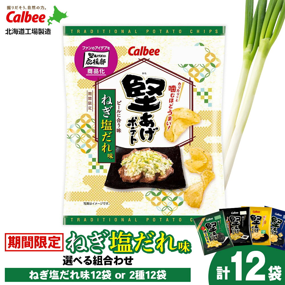 【ふるさと納税】堅あげポテト 選べる組み合わせ ＜ねぎ塩だれ味・ブラックペッパー・焼きのり・バターしょうゆ・うすしお＞ 計12袋 カルビー ポテトチップス 《千歳工場製造》スナック 菓子 北海道 千歳 ポテトチップス 北海道ふるさと納税 千歳市 ふるさと納税 ギフト