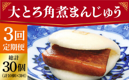 【全3回定期便】 長崎 大とろ角煮まんじゅう 10個  [DBG043]
