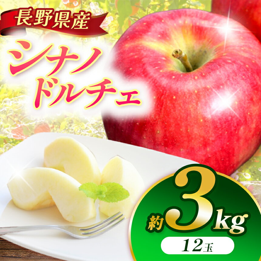 【ふるさと納税】 りんご 信州 上伊那産 シナノドルチェ 約3kg （12玉）｜りんご リンゴ 林檎 果物 くだもの シナノドルチェ JA上伊那 伊那市 長野県 信州 ふるさと納税【011-a8】