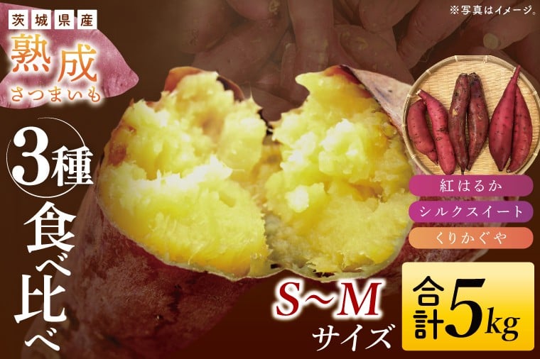 
            【先行予約】【10月中旬より順次発送予定】熟成さつまいも 3種食べ比べセット 合計5kg 詰め合わせ（紅はるか・シルクスイート・くりかぐや） ｜ 茨城県 大子町 サツマイモ べにはるか 焼き芋 ホクホク 野菜 数量限定 ねっとり しっとり(CH002)
          