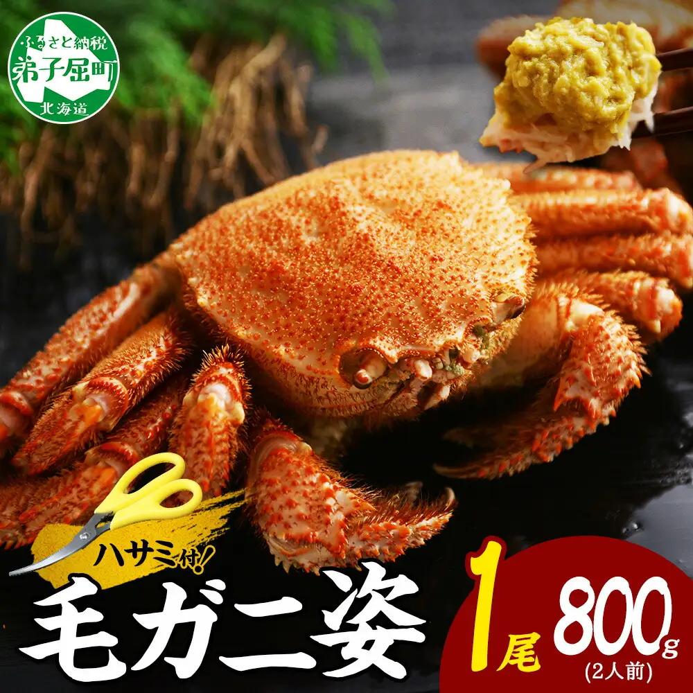 ボイル毛蟹姿 800g 食べ方ガイド・専用ハサミ付 カニ かに 蟹 海鮮 送料無料 北海道 弟子屈町 3302