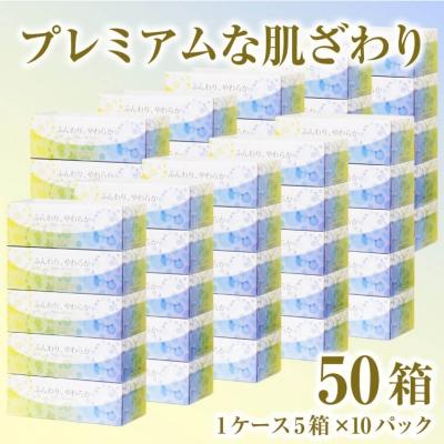 ふるさと納税 富士市 ボックスティッシュ 「デュープレミアム」 5箱×10パック 50箱(a1209)
