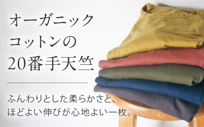 オーガニックコットン 完熟Tシャツ　【群青色】Mサイズ / オーガニック コットン 綿100　手染め 草木染め Ｔシャツ 半袖 トップス ファッション インナー 女性用 レディース 男性用 メンズ ユ