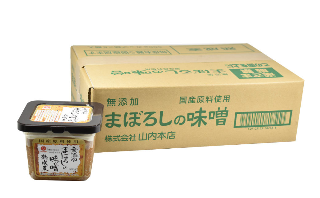 無添加 まぼろしの 味噌 熟成麦 500g×18個 セット