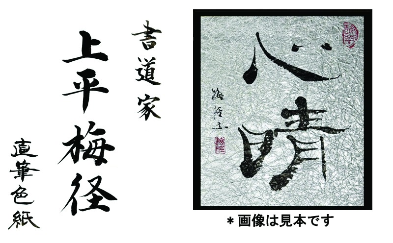 099H4651 書道家による直筆書 上平梅径 直筆書(銀2字)