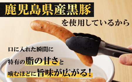 鹿児島黒豚ウインナー10P　K161-016 鹿児島 おすすめ ランキング プレゼント ギフト 冷凍 肉 豚 黒豚 ウインナー ソーセージ ブラックペッパー 黒胡椒 粗挽き スモーク つまみ 鍋 酒 