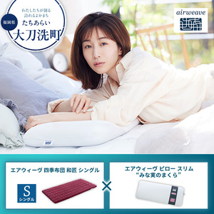 【大刀洗町限定】エアウィーヴ 四季布団 和匠 シングル × エアウィーヴ ピロー スリム“みな実のまくら” セット
