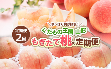 【定期便2回】やっぱり桃が好き！くだもの王国山形 もぎたて桃の定期便 【令和7年産先行予約】FS24-722