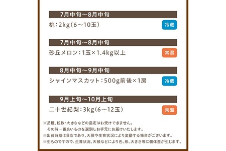 【先行予約／フルーツ定期便6回】旬の果物厳選！京丹後フルーツ王国セット（完熟イチゴ・小玉スイカ・桃・メロン・シャインマスカット・二十世紀梨）（2026年2月中旬～発送）