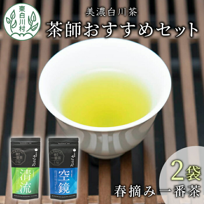 【ふるさと納税】茶蔵園厳選 茶師のおすすめセット 2袋入 お茶 日本茶 緑茶 煎茶 春摘み一番茶 一番茶 高級 特上 最高評価 飲み比べ 詰め合わせ 東白川村 9000円