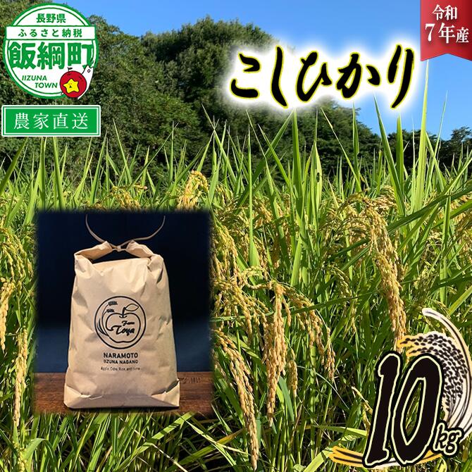 【ふるさと納税】 米 こしひかり 10kg ( 令和7年産 ) ファームトヤ 長野県 飯綱町 〔 コシヒカリ 白米 精米 お米 信州 予約 農家直送 〕発送時期：2025年10月上旬〜 [お届け1回 (***)]