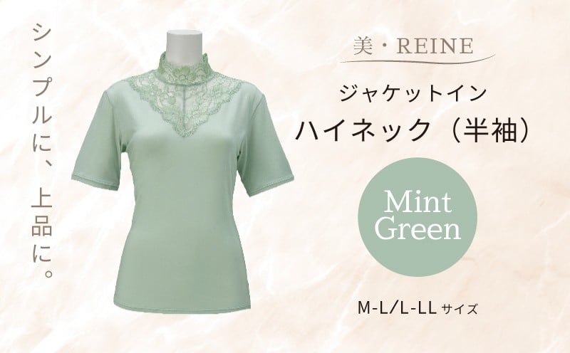 
            カットソー インナー 半袖 ハイネック 1着 ミントグリーン 選べる サイズ M-L L-LL トップス 衣類 肌着 レディース ジャケット イン ライト グリーン 鶯色 うぐいす色 仕事着 オフィス カジュアル エレガント 母の日ギフト 母の日 ビレーヌ 美・REINE 滋賀 彦根
          