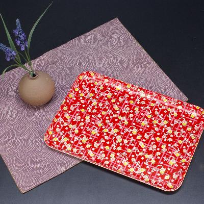 ふるさと納税 海南市 和歌山県海南市 友禅和紙トレー M 33cm 小花 舞うさぎ 2枚組 食洗機対応 おしゃれなトレー |  | 01