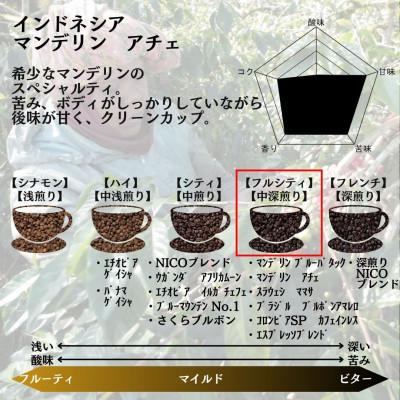 ふるさと納税 館林市 インドネシア マンデリン アチェ 中深煎り 500g ×2【豆のまま】 |  | 01
