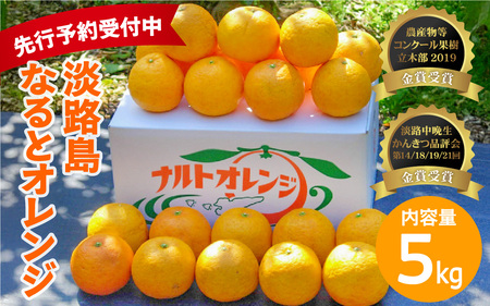 【先行予約／数量限定】 淡路島なるとオレンジ 5kg 若宮ミカン農園 ※2026年4月上旬頃より順次発送予定 みかん オレンジ フルーツ ミカン 果物 果実 青果 兵庫県 淡路島 洲本市産 農園 農家 有機 幻 まぼろし