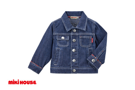【ミキハウス】バックロゴデニムジャケット 【サイズ110】（66-25-110）こども 子ども服 子ども 子供 子供服 播州織 mikihouse ミキハウス