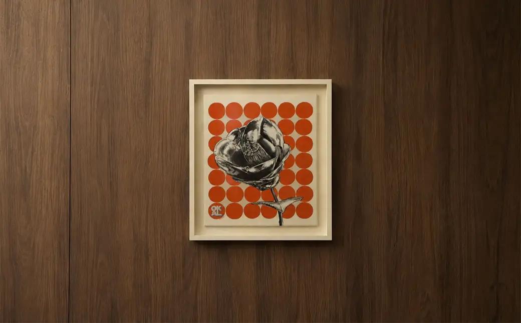 熊本城とPOPART HIGOROCKERS 肥後六花 アクリル画 アクリル 絵画 絵 美術 芸術 石膏ボード用フック付き 熊本県 熊本市