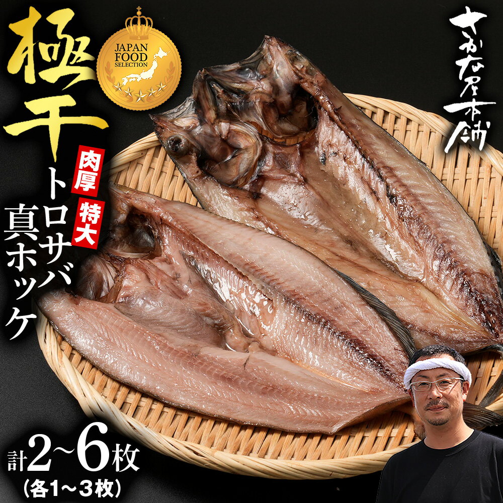 【ふるさと納税】究極の干物専門店が作る！至高の極干 特大とろさば・特大真ほっけ 選べる各1枚〜3枚 計2枚〜6枚鯖 法華 サバ ホッケ 魚 肉厚 高温熟成 氷温 海風 熟成 北海道ふるさと納税 白老 ふるさと納税 北海道