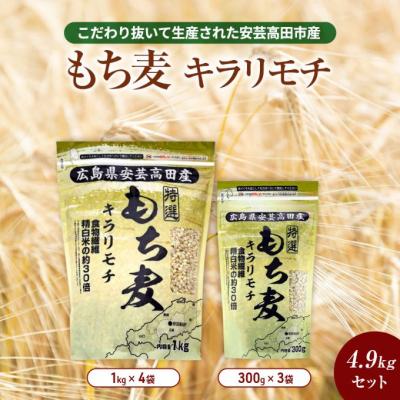 ふるさと納税 安芸高田市 もち麦 国産 キラリモチ 特選もち麦 4.9kgセット 広島県安芸高田産[No5895-0559]