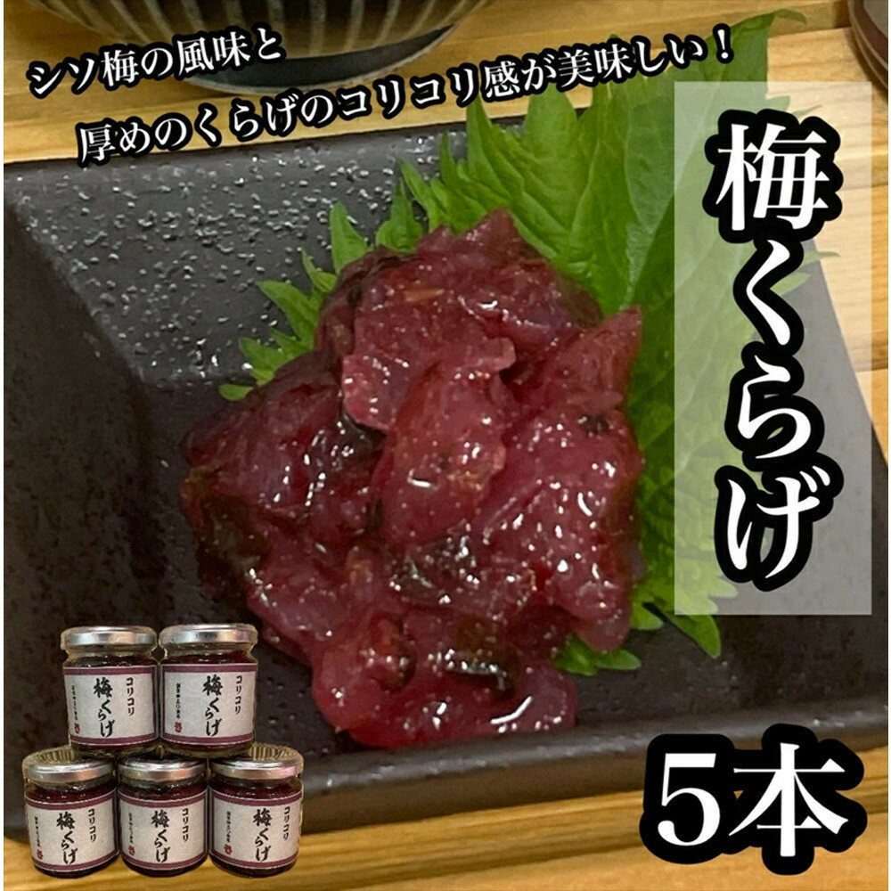 【ふるさと納税】梅くらげ 5本【くらげ 珍味 おつまみ 梅しそ 惣菜 海鮮 塩辛 珍味 お取り寄せ 御中元 お中元 お歳暮 父の日 母の日 贈り物 日本酒 焼酎】【神奈川県小田原市早川】