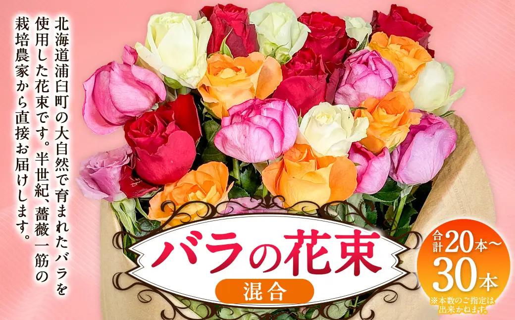 バラの花束 混合（20‐30本）| 花 バラ 薔薇 生花 ローズ 花束 ブーケ 贈り物 プレゼント ギフト【2026年11月下旬頃迄発送予定】