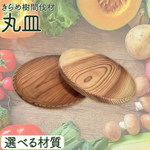 【ふるさと納税】[きらめ樹 間伐材] 丸皿 選べる素材 杉 桧 自然素材工房はちどり《120日以内に出荷予定(土日祝除く)》鳥取県 八頭町 皿 プレート 木製 すぎ スギ ひのき ヒノキ 天然乾燥