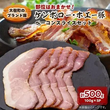 ケンボロー・ホエー豚　ベーコンスライス100g×5pセット_肉 ベーコン・サラミ 豚肉 _【配送不可地域：離島】【1484145】