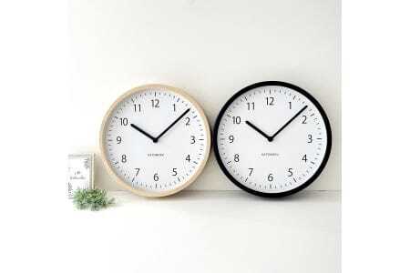 KATOMOKU Muku clock km-138　木製掛け時計（ブラック）
