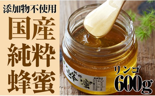 気仙養蜂の国産純粋蜂蜜〈リンゴ〉600g 【 はちみつ ギフト 料理 飲料 岩手県 陸前高田市 】