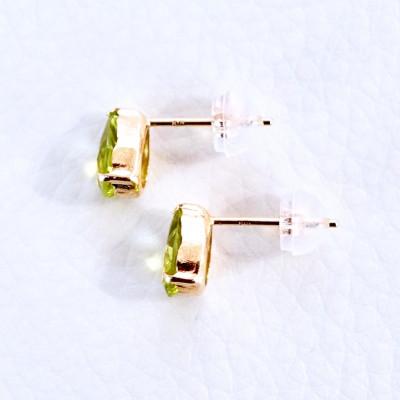ふるさと納税 昭和町 K18 イエローゴールド ペリドット ペアシェイプ 一粒石 ピアス 保証書付 KO-0046 |  | 02