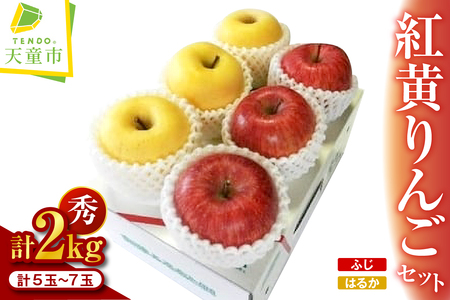 紅黄りんごセット 2kg  山形 果物 フルーツ リンゴ