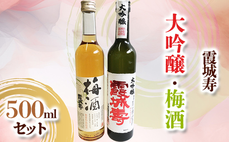 霞城寿 大吟醸・梅酒 500ml×2本セット[種友酒店] FY24-025