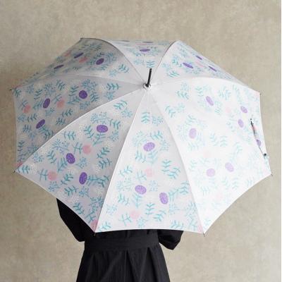 ふるさと納税 小牧市 ジャンプ長傘 日傘 雨傘 晴雨兼用傘 紫外線カット(フラワー　ライトグレー)[096A18-03] |  | 01