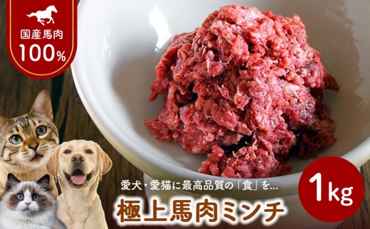 【1kg】1-W-1 国産 馬肉ミンチ ペット用 1kg | 低脂肪 高タンパク 無添加 ペット用 馬肉 挽肉 国産馬肉 生肉 馬肉ミンチ 手作りごはん ドッグフード ペットフード トッピング 子犬 シニア犬 老犬 小型犬 犬用 おやつ ジビエ