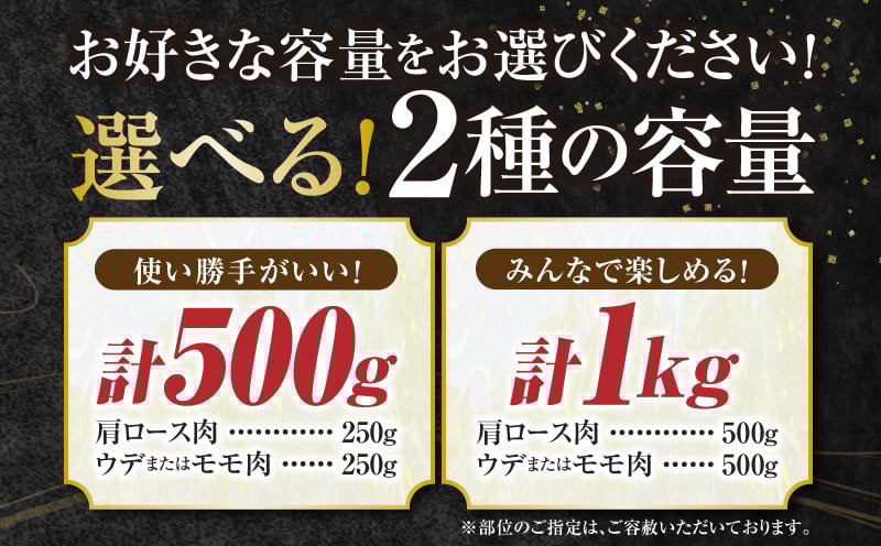 宮崎県産黒毛和牛赤身・霜降り焼きしゃぶ計1.0kg　A210