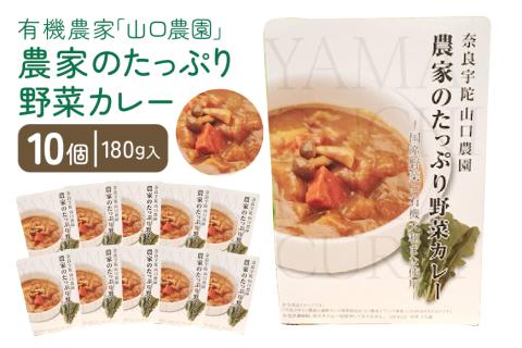 農家のたっぷり野菜カレー 10個／ふるさと納税 カレー レトルト 詰め合わせ ふるさと 有機野菜 オーガニック ギフト カレーセット スパイス 飯 キャンプ 簡単 お歳暮 暑中見舞い 時短 保存食 奈良県 宇陀市 山口農園