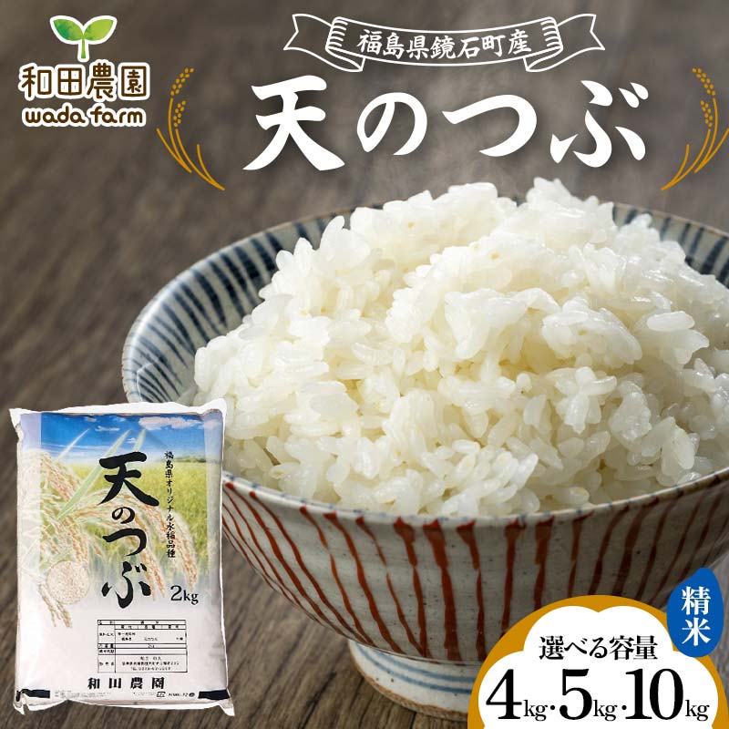 【ふるさと納税】《選べる容量》〈先行予約 2025年産米〉福島県鏡石町産 和田農園 天のつぶ 《4kg 5kg 10kg》 2025年11月から発送 精米 米 コメ こめ 福島県 和田農園 F6Q-183var